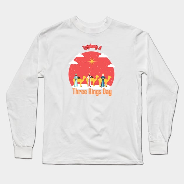 Epiphany and Three Kings Day Long Sleeve T-Shirt by smkworld